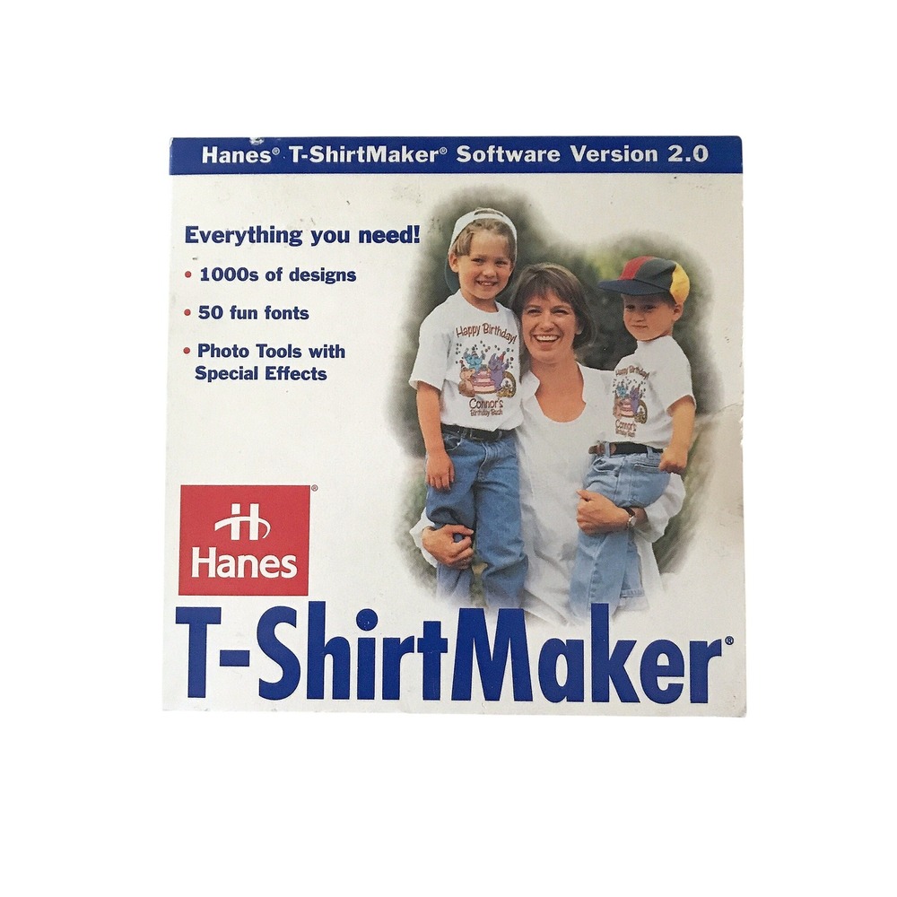 Vintage Hanes T-ShirtMaker Software Version 2.0 CD-ROM 1998 Retro Design PC Tech
